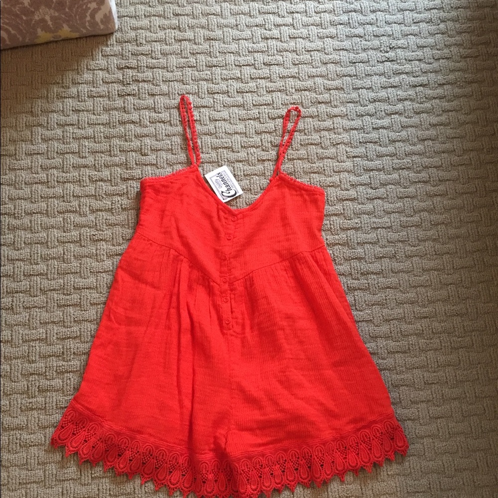 Orange Volcom Romper
